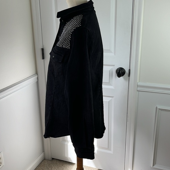 DG2 by Diane Gilman Black Denim Snap-closure Jacket - Picture 3 of 9